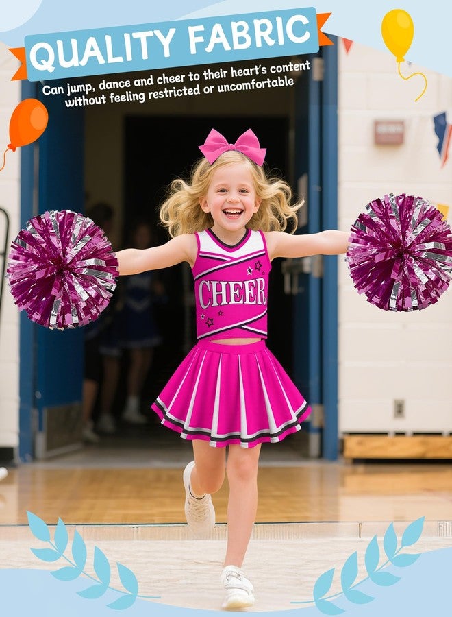 JenPen Cheerleader Costume for Cute Cheerleading Outfit Cheer Uniform for Halloween Dress Up with Accessories(M(5-7year),Rose Red) - Image 4